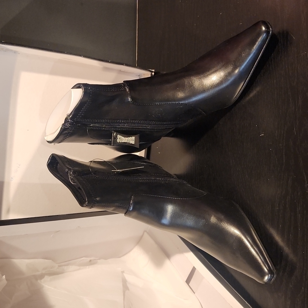 Black Stretch Ankle Boots